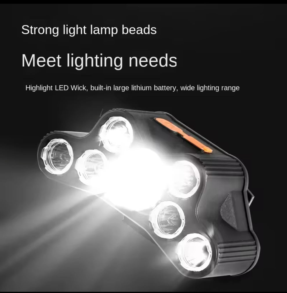 Linterna Minero Cintillo 5 LED Recargable L-T21