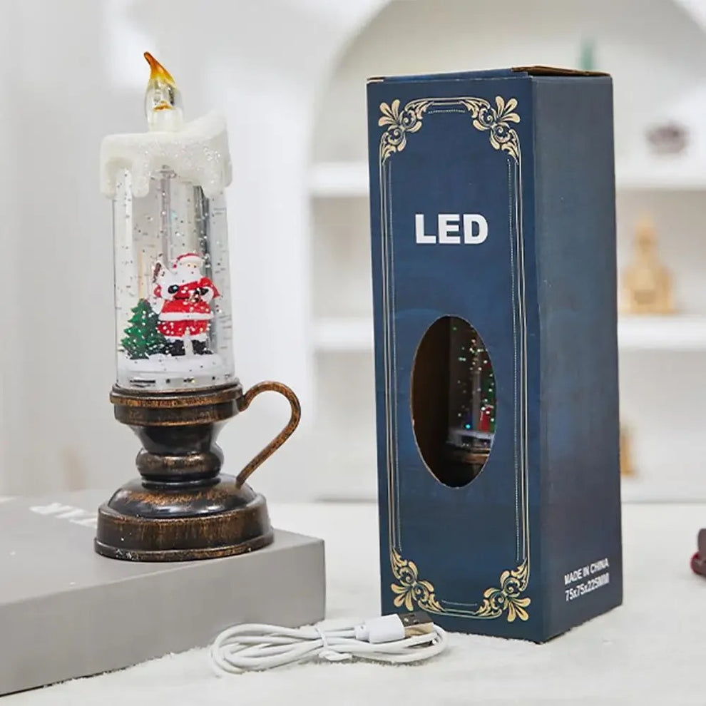 Adorno Led Vela Vidrio Navideño Brillante Incluye Pilas COD 02