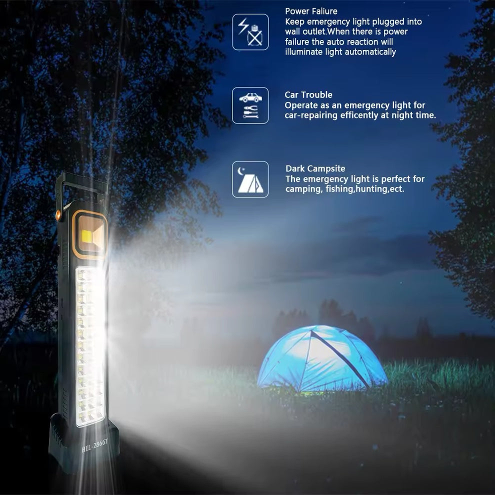 Luz Emergencia Solar y Recargable 48 LEDS HEL-6866T
