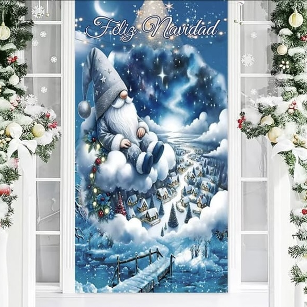 Funda de Puerta Navideña Estilo Blue