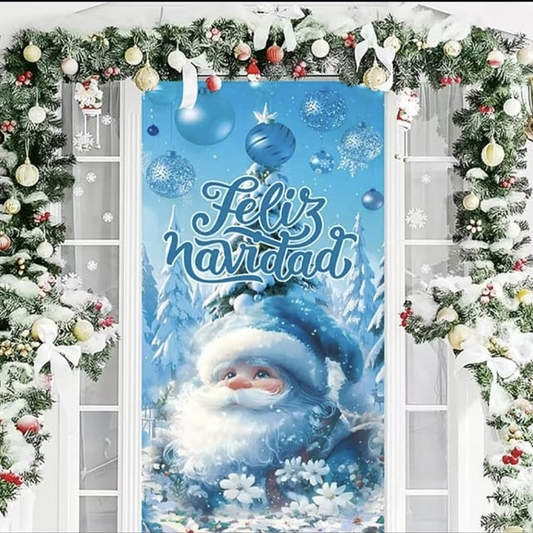 Funda de Puerta Navideña Estilo Blue