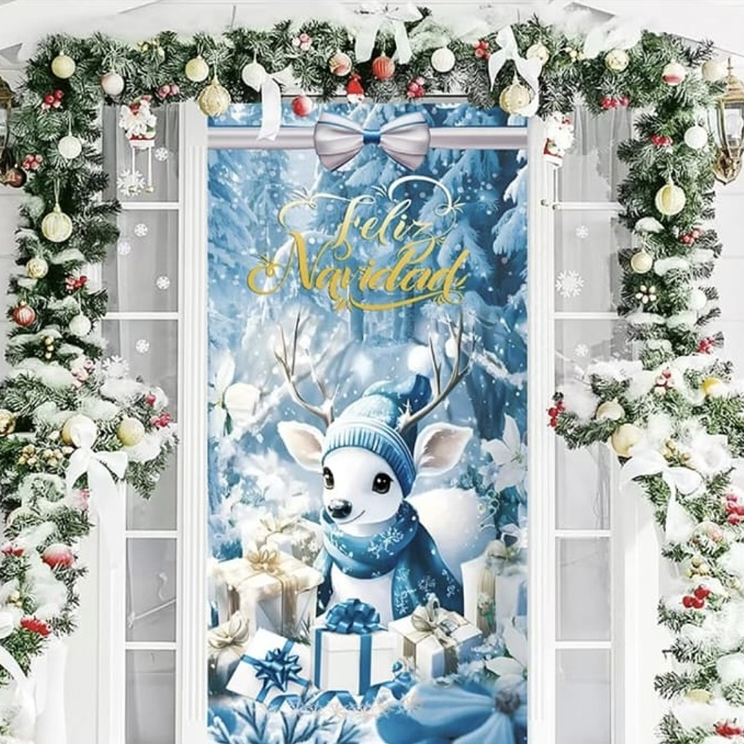Funda de Puerta Navideña Estilo Blue