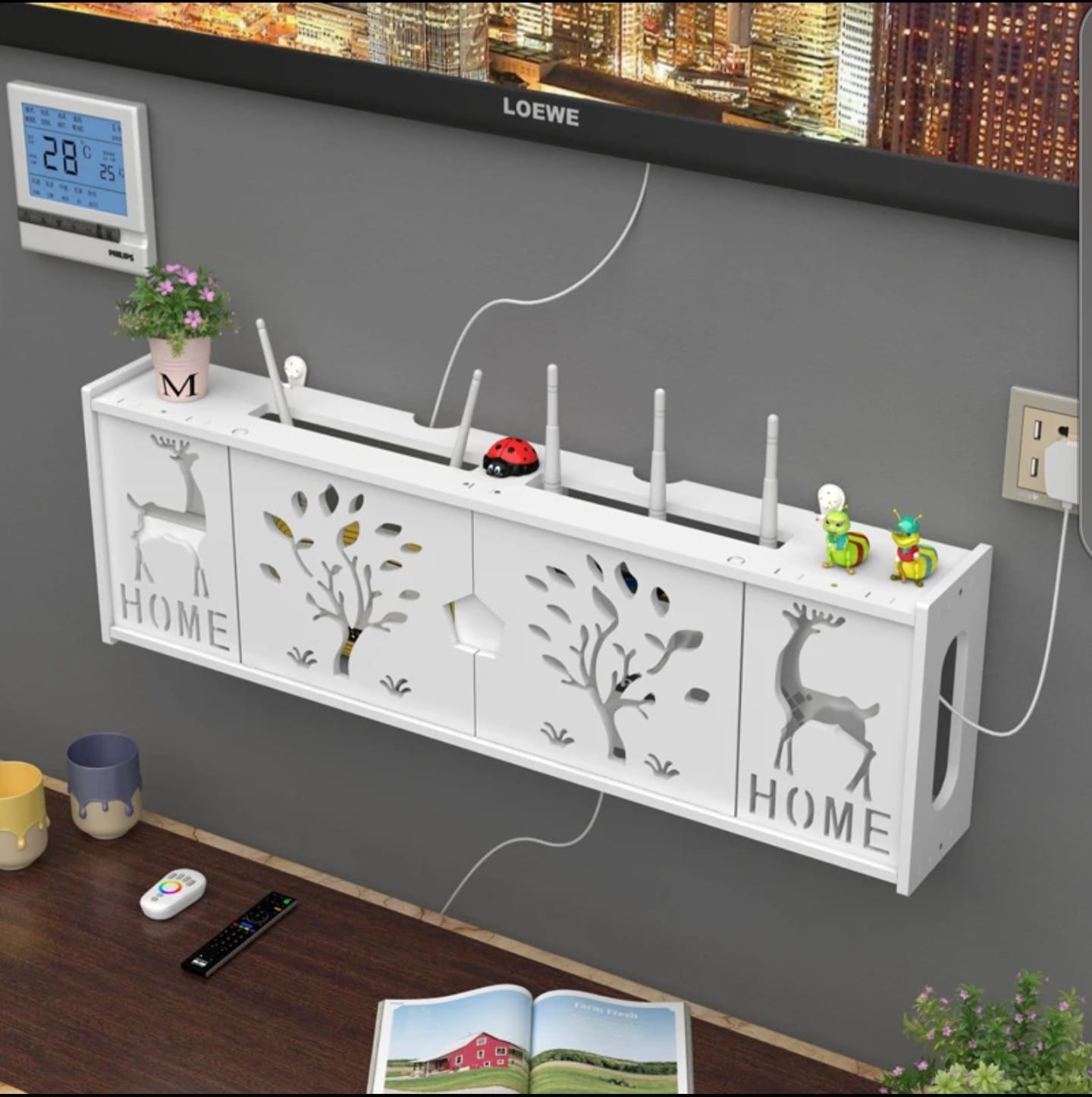 Mueble Organizador De Cable Para Wi-fi Caja De Almacenamiento