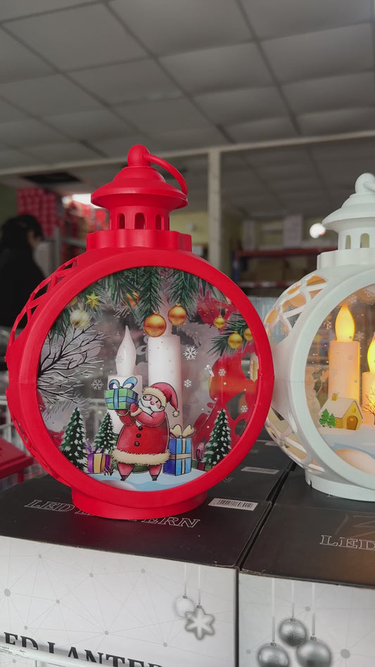 Lámpara Farol Premium Adorno Vidrio Grande Navidad