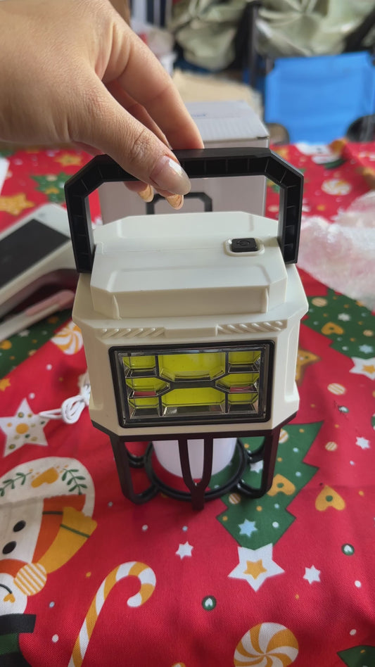 Linterna Foco Solar Camping Recargable Multifuncional HS-7677