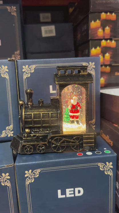 Adorno Tren Led Vidrio Agua Brillo Navideño COD-14