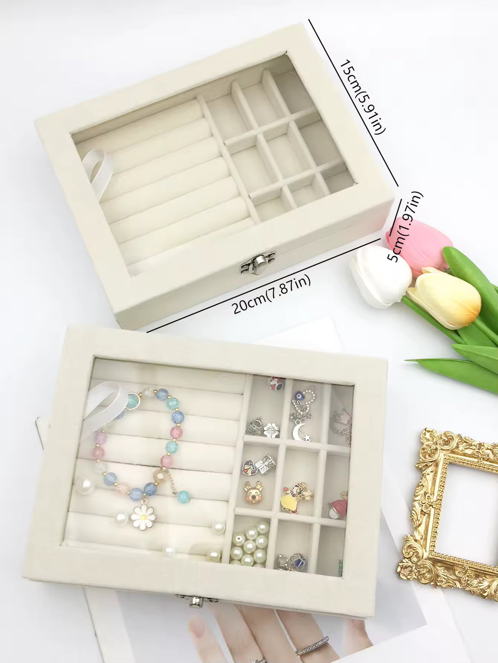 Organizador Joyero Elegante con Tapa Joyas