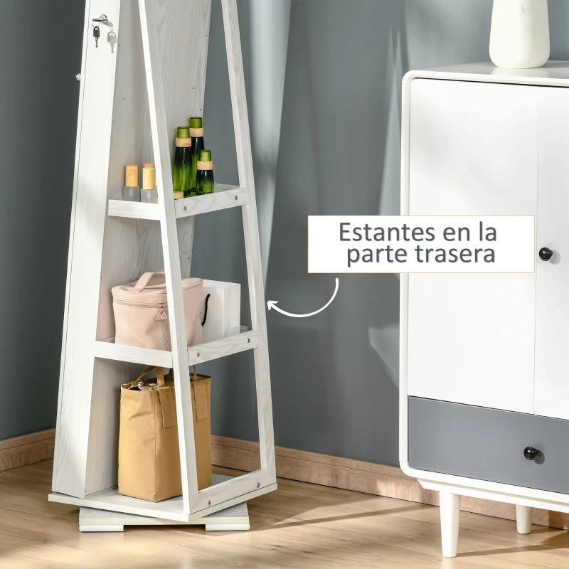 Joyero Espejo Pie Organizador 360°