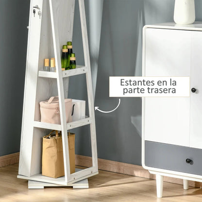 Joyero Espejo Pie Organizador 360°