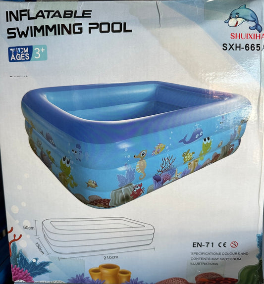 Piscina Inflable Rectangular SIN CAJA 180x140x60cm