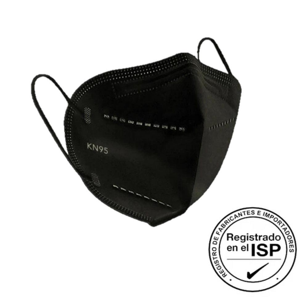 Mascarilla KN95 certificada
Impermeable 20 Unidades 
Negra/Blanca