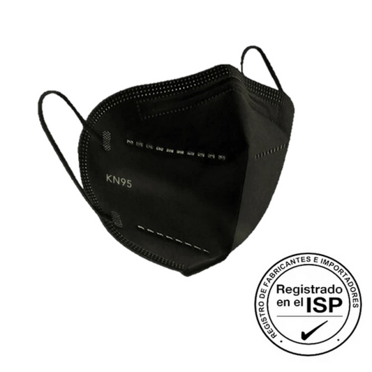 Mascarilla KN95 certificada
Impermeable 20 Unidades 
Negra/Blanca