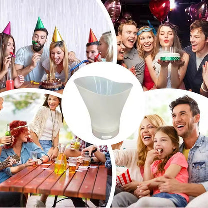 Cubeta de Hielo Hielera Parlante Luminosa Led Recargable 7L