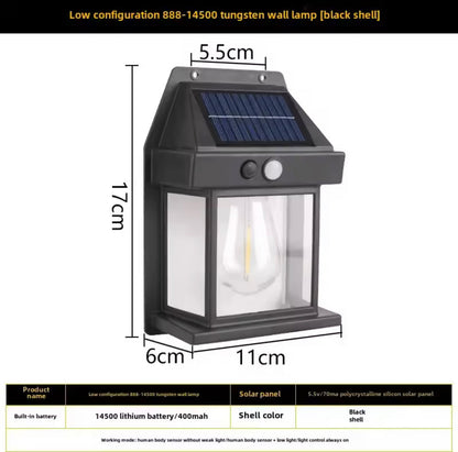 Lámpara Jardín Pared Solar Inteligente 888 | 1, 2, 3 ampolletas