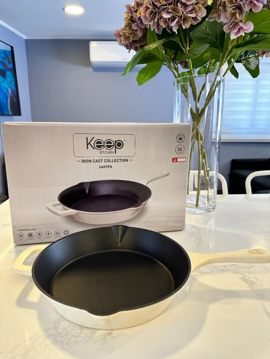 Sarten Iron Cast White 26cm ORIGINAL KEEP
