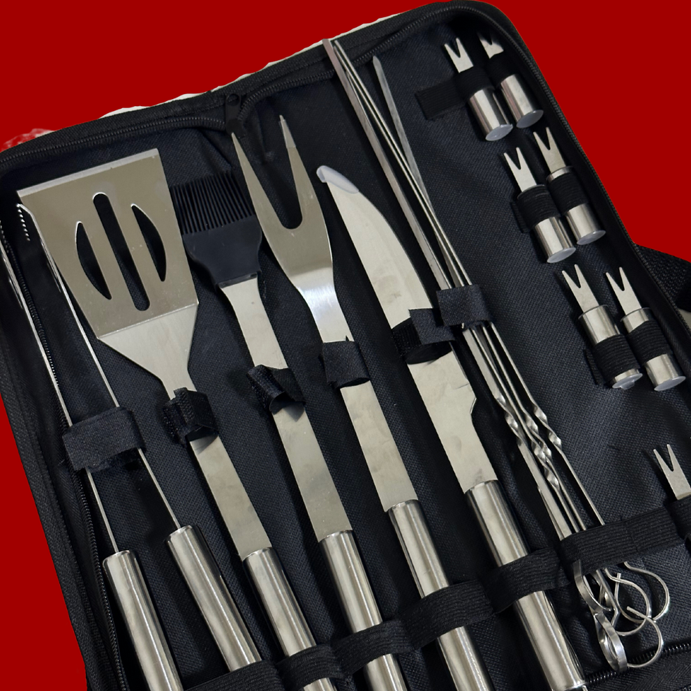Set Parrillero Acero Inoxidable PREMIUM
