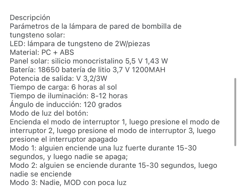 Lámpara Jardín Pared Solar Inteligente 888 | 1, 2, 3 ampolletas