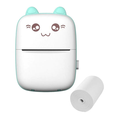 Impresora Térmica Kawaii Gatito / CELESTE - ROSA + 5 ROLLOS REPUESTO