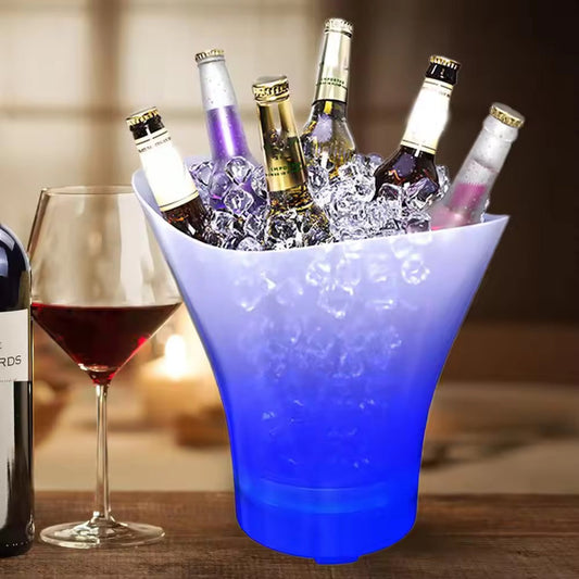 Cubeta de Hielo Hielera Parlante Luminosa Led Recargable 5L