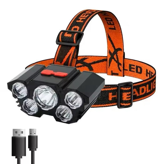 Linterna Minero Cintillo 5 LED Recargable L-T21
