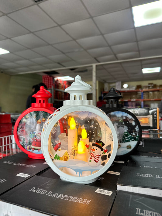 Lámpara Farol Premium Adorno Vidrio Grande Navidad