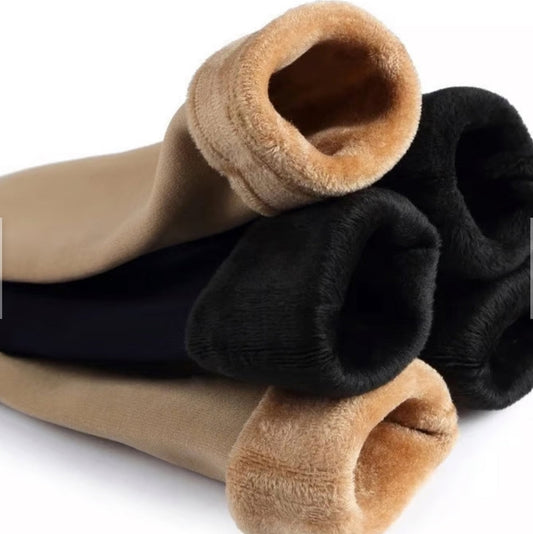 Docena Calceta Térmica Polar Cálidos Beige / Negro Surtido