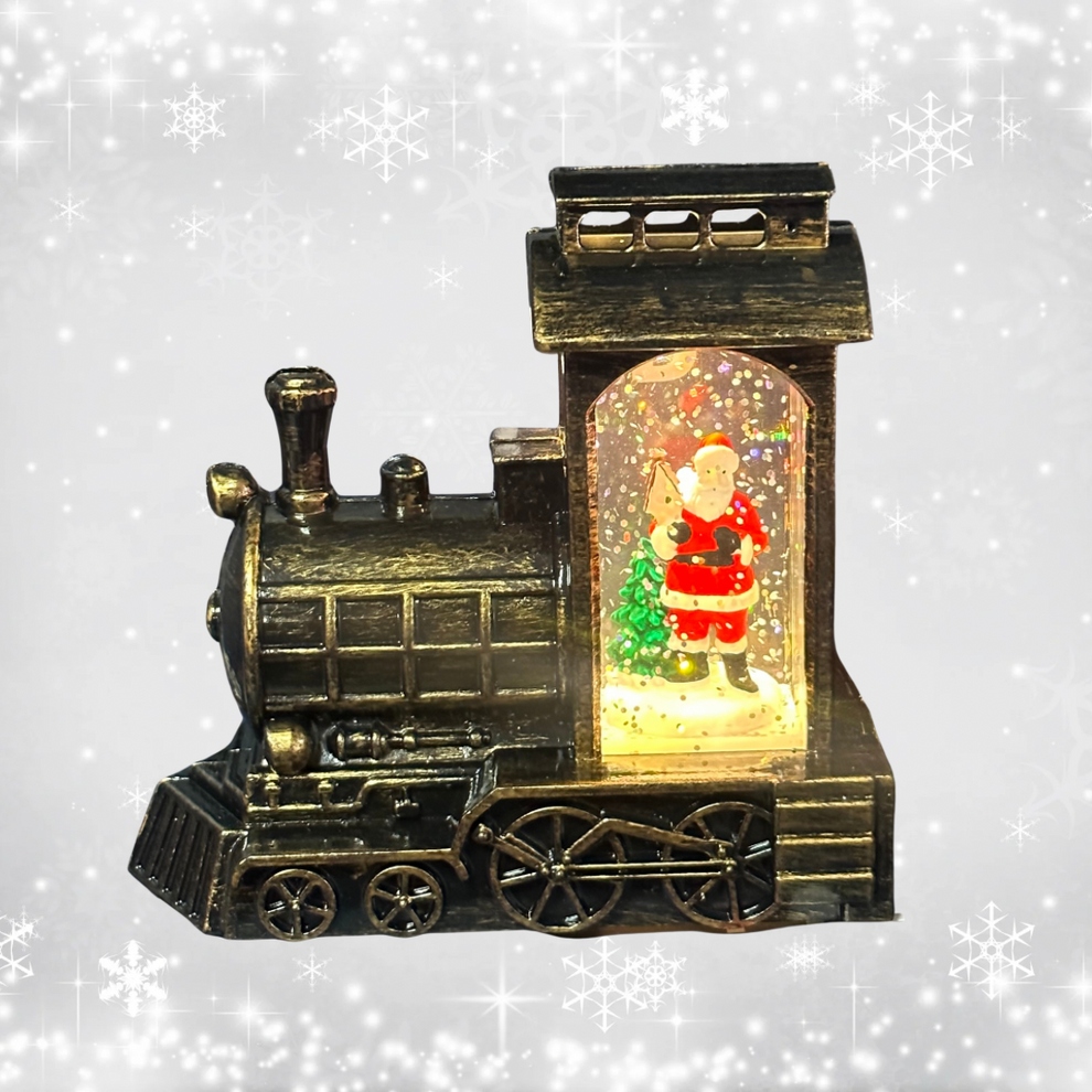 Adorno Tren Led Vidrio Agua Brillo Navideño COD-14