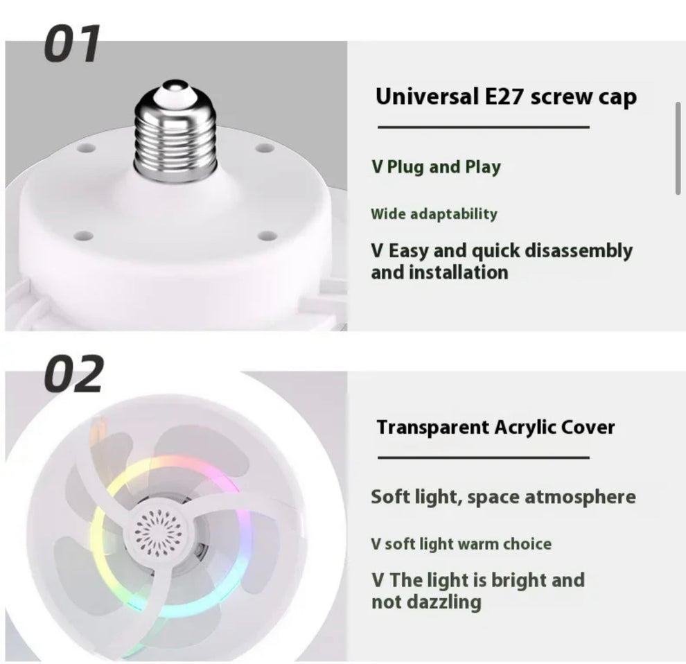 Ampolleta Led Ventilador Con Control