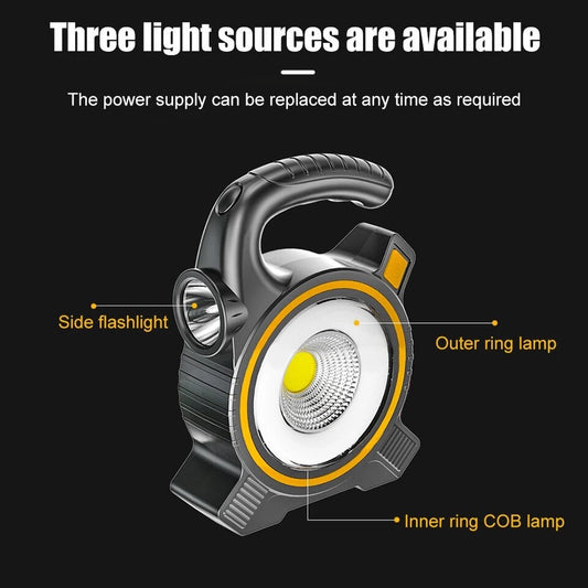 Foco Reflector Linterna Solar Recargable JY-819