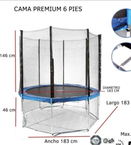 CAMA ELASTICA PREMIUM 6 PIES 🔥💯