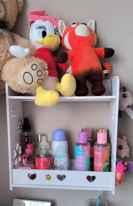 Organizador Estante 2 Pisos Pared Corazón MDF