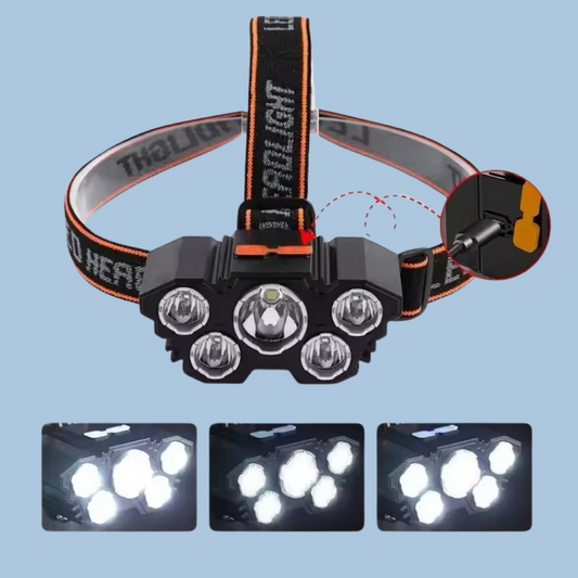Linterna Minero Cintillo 5 LED Recargable L-T21