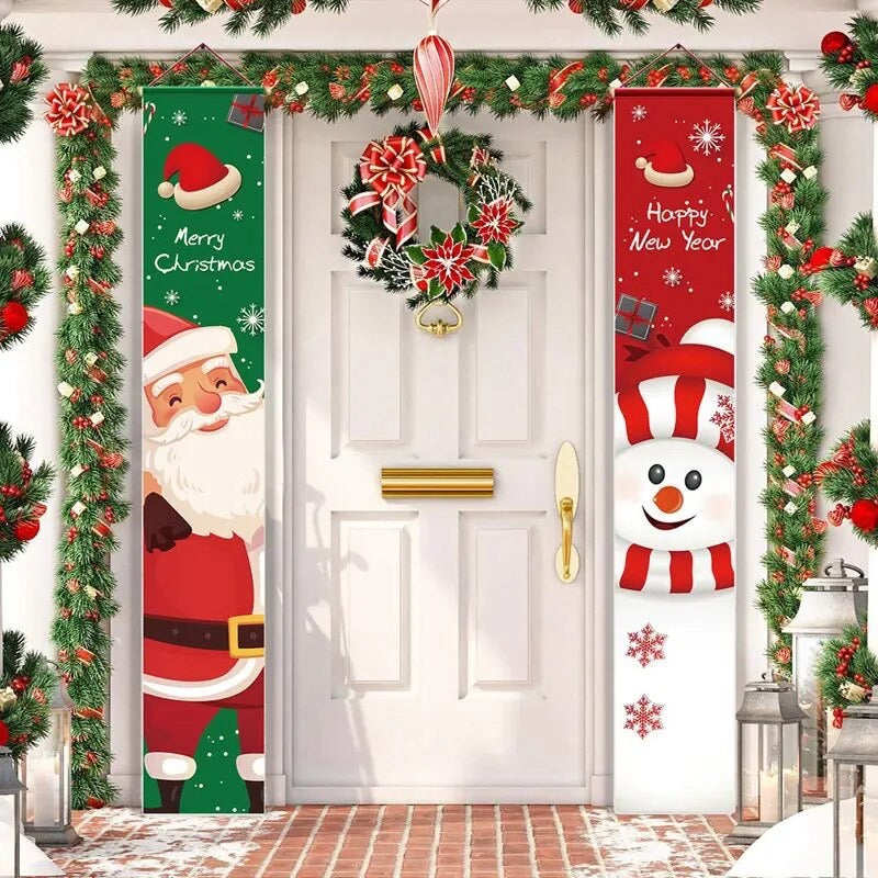 Pack 2 Pendón Navidad Decoración Puerta Pared
