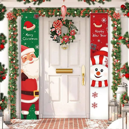 Pack 2 Pendón Navidad Decoración Puerta Pared