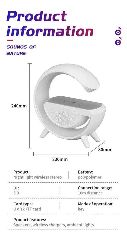 Lámpara Parlante G Cargador 3 en 1 Bluetooth